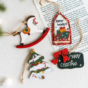Cross-border New Arrivals Christmas Decorationswooden Mini Chips Tree Ornaments Santa Snowman Reindeer Gift Sets Stocking