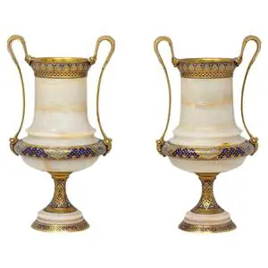 Marble Flower Vase with brass home decor item luxury