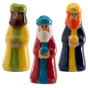 Miniature Christmas Porcelain Three King Trinket in Cake for Three Kings Day