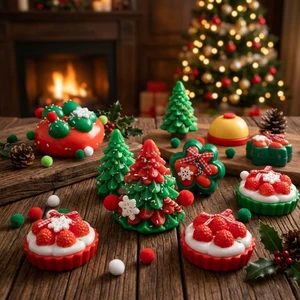 Wholesale Custom Christmas Series Squishy Stress Ball Santa Christmas Tree Snowflake Fidget Toy OEM Factory Bulk Festive Gift