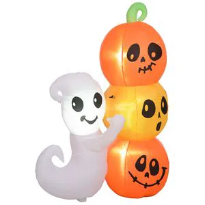 Halloween LED Inflatable Ghost And Pumpkin 5ft Outdoor Garden Yard Decorations Blow Up For Holiday Party Decoration