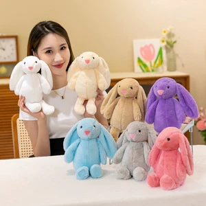 25cm Easter Bunny Long Ear Rabbit Plush Toy Super Soft Rabbit Stuffed Animal with PP Cotton Filling for Party Decorations Gift