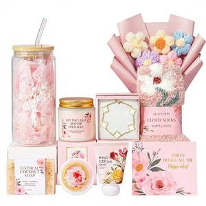 Women's 9-Piece Unique Rose Self Care Gift Basket for Birthday Christmas Mother's Day Valentine's Day-Mothers Friends Teachers