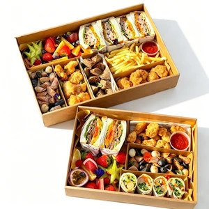 Charcuterie Box Wholesale Custom Window Paper Packaging For Family Picnic Catering Party Graze Platters