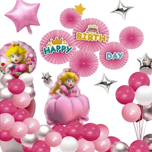 1 Pink Cartoon Theme Birthday Balloon Set for Kids' Birthday Party Decoration Supplies for Girls' Birthdays China