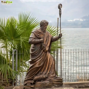 YOUFINE Life Size Religious Outdoor Cast Metal Bronze St. Peter Statue Sculpture For Church
