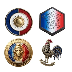 Custom Bastille Day Soft Enamel Pin Zinc Alloy French National Day Souvenir Lapel Pin France Flag Hard Enamel Metal Button Badge