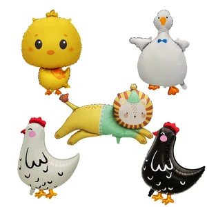 Matte Duck Chicken Lion Foil Balloon Cute Cartoon Animal Children Birthday Party Baby Shower Decoration Supplies