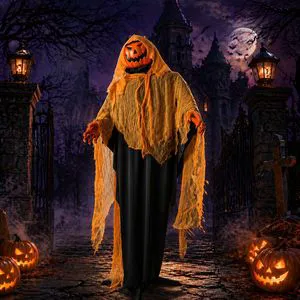 Halloween New Voice-Activated Large Witch Lantern Plastic Indoor Waterproof Props Toy Ornaments Decoration