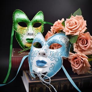 Christmas Venice Italy Full Face Mask Masquerade Carnival Mask Masquerade Euro-American Party Girl Prop
