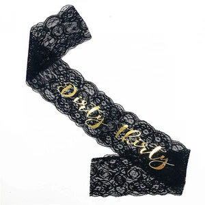30th Birthday Party Decorations Supplies Adult Birthday Black Dirty Thirty Lace Sash