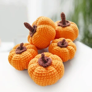 Farmhouse Thanksgiving Table Centerpiece Halloween Fall Decorations Handmade Crochet Decorative Pumpkin Knitted Pumpkin Gifts
