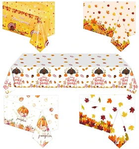 Wholesale 100pcs Customizable Thanksgiving Turkey Pumpkin Maple Leaf Paper Dining Table Cloth 137x274cm Harvest Party Decoration