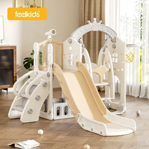 Feiqi Children Indoor Playground Kids Slides Baby Home Toys Plastic Slides Swing And Slide For Kids Playhouse