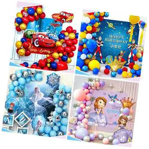 Children's Birthday Party Background Wall Decoration Supplies Boys Girls Baby One Year Old Happy Birthday Balloon Arch Kits