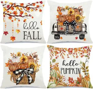 Wholesale Factory New Arrival Customized Farmhouse Fall Thanksgiving Decorative Pillow Cover Set for Home Decor