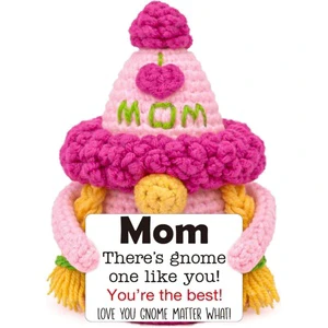 Cute Mothers Day Mom Gifts From Daughter Son, Cute Crochet Gnome Mother's Day Birthday I Love You Gift for Mother Mama Mommy