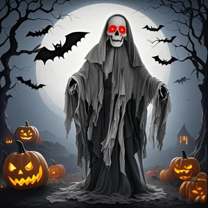 New Halloween Outdoor Indoor Animated Props Home Decoration Standing Skeleton Scary Props