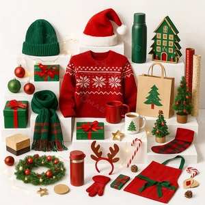 Trending Festive Christmas Promotional Gift Set with Mugs Socks Ornaments and Gift Bags for Corporate Holiday Events