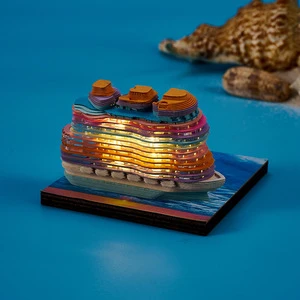 Customizable Caribbean Cruise Theme 3D Paper Cut Desk Calendar Creative Office Decoration For Business Gifts