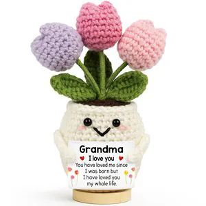 Handmade Knitting Modern Sunflower Pot Doll Customizable MEIYIN Brand Boss Mother Teacher Positive Novelty Gift Home Decor