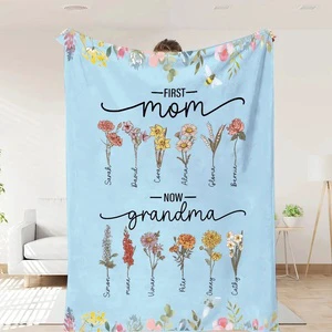 Dropshipping Gift Mother's Day Gift Diy Bouquet Series Spring and Summer Autumn Blanket 260g Flannel Blanket