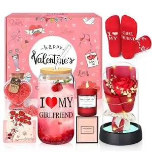 6PCS Unique Lover Gifts Wholesale Rose Flower Heart Valentine's Day Gift 2025 for Girlfriend Valentine's Day Gifts for Her