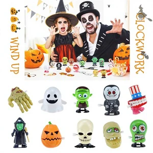 Halloween Party Giveaways Blind Bag Filler Ghost Zombie Witch Pumpkin Spooky Wind-Up Clockwork Toys Plastic Party Favors for