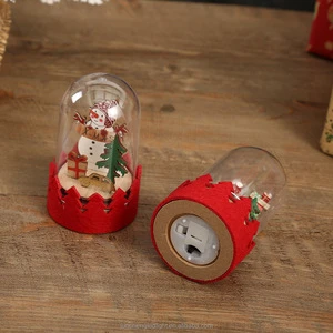 New Product Christmas Gifts Santa Claus Elk Ornaments Christmas Decoration Led Luminous Wooden Ornaments