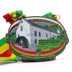 Dutch Karnevals Festival Society Medal 3D Antique Bronze Soft Enamel Zinc Alloy Die Cast Bespoke Parade Souvenir Award Medals