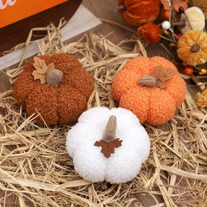 Cross-Border INS Velvet Pumpkin Ornaments Eco-friendly Tabletop Thanksgiving Halloween Decorations Party Gifts Made of Cloth