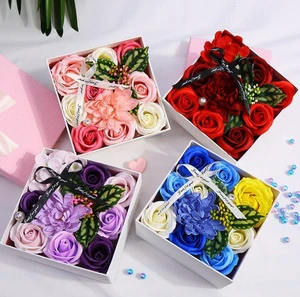 High Quality Valentine's Day Gifts Bouquet Decoration Rose Flower Soap Essential Wedding Valentine'S Day Gift