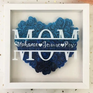 Dropshipping Anniversary Gift with LED Personalized Rose love Flower Shadow Box for Mother's Day