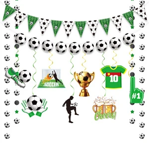 2026 Hotsales Football Theme Children's Birthday Party 9-Piece Paper Cup Plate Towel Set Party Tableware