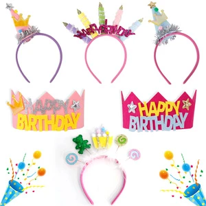 Theme Birthday Decoration Set Party Supplies for Children Cute Headband with Happy Birthday Letter Wholesale