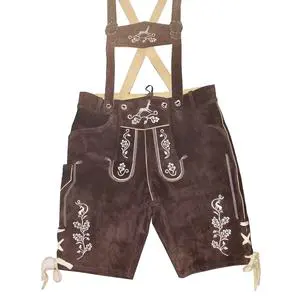 Octoberfest Bavarian Trachten Lederhose for Men Women Austrian German USA Short Lederhosen Embroidery Decoration