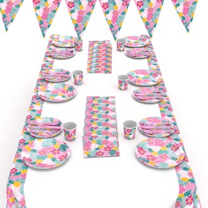 New Arrivals 190+ PCS Disposable Paper Eco-Friendly Kid Birthday & Christmas Party Decorations Favors Set