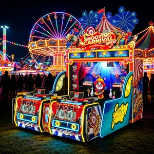 LEON SHOOTING CARNIVAL Flexible 2/3/4-Player Shooting Machine Competitive PVP Team Modes Metal Construction Flashing Light for