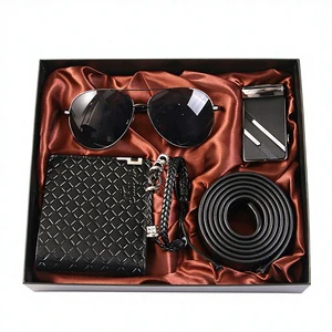 Men's Business Gift Set Sunglasses Wallet Belt Bracelet Father's Day Dad Boyfriend Surprise Model M2952