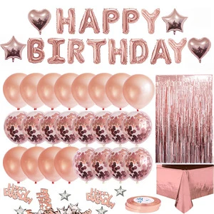 16inch Rose Gold Letter Foil Balloons Happy Birthday Party Decorations Adult Kids Anniversary Backdrop Supplies Decor Frozen