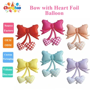 Bow Cherry Heart Foil Balloon Cute Fruit Love Design Eco-Friendly For Birthday Valentine's Day Wedding Party Atmosphere
