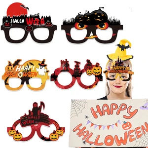 New Halloween paper children and adults dance party decoration items cartoon ghost pumpkin glasses