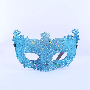 Halloween Christmas Ball Carnival Gold Powder Hollow Fox Plastic Makeup Mask Half Face Venice Mask