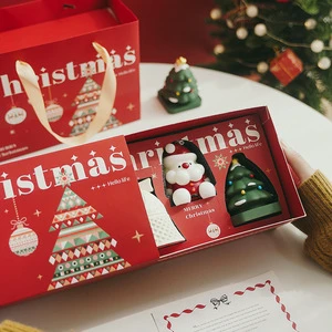 Christmas Scented Candles Handmade Gift Set with Paraffin Wax Cylindrical Shape-Holiday Home Decor & Souvenir