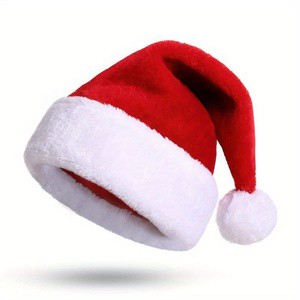 Multi-colors Classic Short Plush Funny Christmas Hats Thickened Lengthened Santa Claus Xmas Hat For Adults