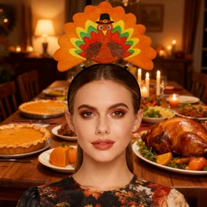 PESENAR Thanksgiving Festival Party Thanksgiving Costume and Outfit Thanksgiving headband Turkey style headband