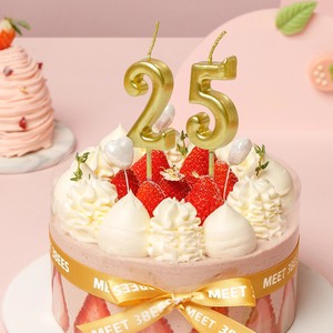 2026 New Design Eco-Friendly Gold Birthday Candles Bulk Wholesale Custom Number For Wedding Party Decor