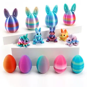 2026 New Arrival Easter Festival Gifts 3D Printed Animals Toys Colorful Easter Egg Kids Collection Toys Festive Gift