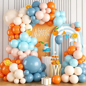 Pastel Blue Sand White Kids Birthday Party Supplies Latex Balloon Baby Shower Decorations for Boy Baby Shower Set
