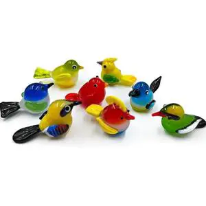 Customizable Lampworking Murano Glass Birds Figurines-Handicraft Gift for Home Decoration
